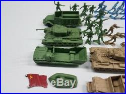 Marx Battleground Europe Huge Lot Vehicles Men Flags British French Russian Rare