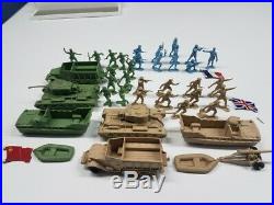 Marx Battleground Europe Huge Lot Vehicles Men Flags British French Russian Rare