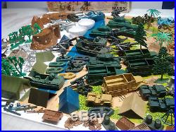 Marx Battleground Huge Lot Of Play Set Pieces In 4756 Box