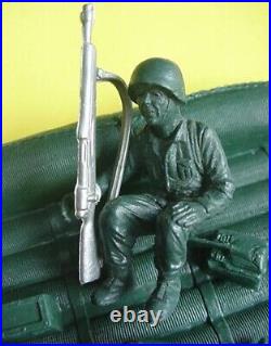 Marx Battleground Large Raft Paddler Sitting Figure Rifle 1960s D-Day Playset