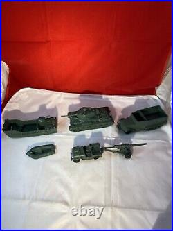 Marx Battleground Military Vehicles Tank ½ Track Landing Craft Jeep Cannon Boat