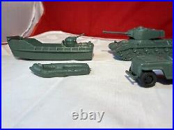 Marx Battleground Military Vehicles Tank ½ Track Landing Craft Jeep Cannon Boat