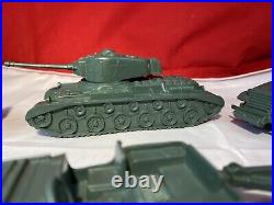 Marx Battleground Military Vehicles Tank ½ Track Landing Craft Jeep Cannon Boat