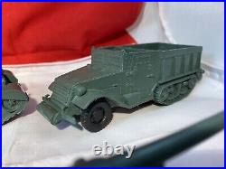 Marx Battleground Military Vehicles Tank ½ Track Landing Craft Jeep Cannon Boat