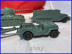 Marx Battleground Military Vehicles Tank ½ Track Landing Craft Jeep Cannon Boat