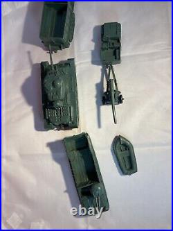 Marx Battleground Military Vehicles Tank ½ Track Landing Craft Jeep Cannon Boat
