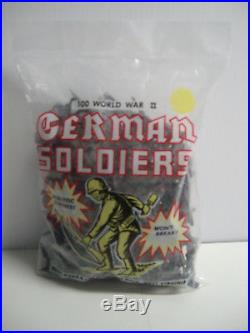 Marx Battleground Play Set 100 Count Bag Unopened German Dk Gr Soldiers 1964