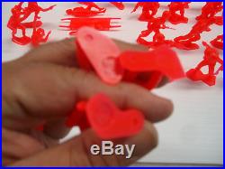 Marx Battleground Playset 32 Us Soldiers In Rare Dayglo Red Originals Mint