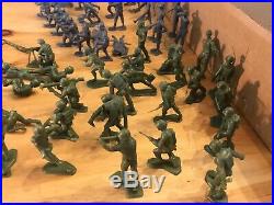 Marx Battleground playset Boxed German US Marine Toy Soldiers Tank flags cannons