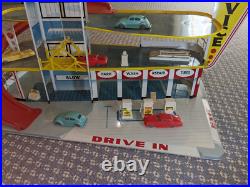 Marx Car City 3-Level Tin Service Station and Parking 1964