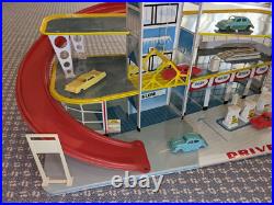 Marx Car City 3-Level Tin Service Station and Parking 1964