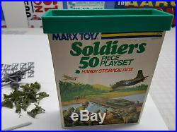 Marx Cereal Box Playset Storage Box 50 Pc Set 1970s Mint U. S. Vs Japan