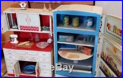 Marx Children's Tin Furniture Kitchen Set with Miniature Extras FREE SHIPPING