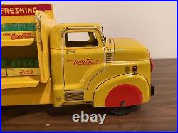 Marx Coca Cola Truck Yellow With Coke Bottles 16 Coke Case Pressed Steel