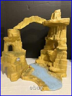 Marx Commanchee Pass/Prehistoric Mountain Play Set. Big&Small Cliff Bridge River