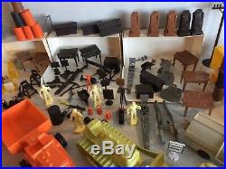 Marx Construction Camp Pipeline Play Set Lot Trucks Dozer Shovel Nice