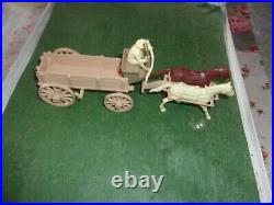 Marx Covered Beige Wagon With Driver