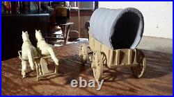 Marx Custer Tan Wagon withGray Top Fort Apache WagonTrain Western Playset