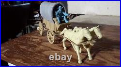 Marx Custer Tan Wagon withGray Top Fort Apache WagonTrain Western Playset