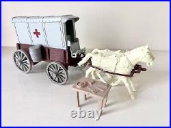 Marx Custer's Last Stand-medical Wagon Top, Seat, Accs & Horses Very Good Item