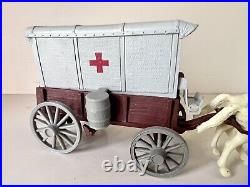 Marx Custer's Last Stand-medical Wagon Top, Seat, Accs & Horses Very Good Item
