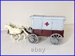 Marx Custer's Last Stand-medical Wagon Top, Seat, Accs & Horses Very Good Item