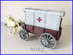 Marx Custer's Last Stand-medical Wagon Top, Seat, Accs & Horses Very Good Item