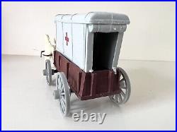 Marx Custer's Last Stand-medical Wagon Top, Seat, Accs & Horses Very Good Item