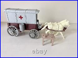 Marx Custer's Last Stand-medical Wagon Top, Seat, Accs & Horses Very Good Item