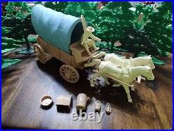 Marx Custers Last Stand Playset Covered Supply Wagon With Driver Appears Complete