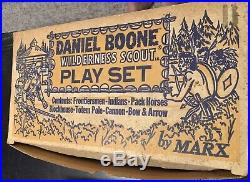 Marx Daniel Boone Playset Boonesborough Block House Scout Set Indian Horse