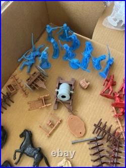 Marx Davy Crockett Alamo Tin Playset With Horses, Army Men, And Accessories