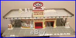 Marx Day & Night Service Center, Gas Station, Tin Litho, 1960's Some Accessories