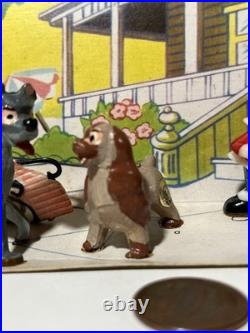 Marx Disneykins Play Set Walt Disney Lady Tramp Dumbo plastic character figures