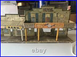 Marx Dodge City Western Town Roy Rogers Hotel Tin Litho 1950's Decent Shape