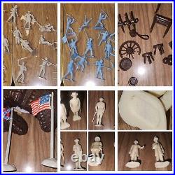 Marx Figures Civil War Playset, Lot, Lincoln, Davis, Lee, Grant, Blue And Gray