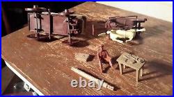 Marx Fort Apache BROWN SUPPLY WAGON withTAN TOP Western Civil War PLAYSET