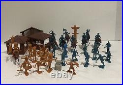 Marx Fort Apache Plastic Figures Indians, Soldiers, Cavalry, etc withHorses