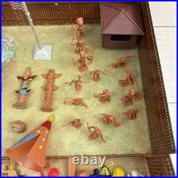 Marx Fort Apache Playset Vintage Plastic Soldiers Indians Horses 1967-68 4685