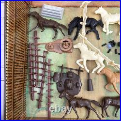 Marx Fort Apache Playset Vintage Plastic Soldiers Indians Horses 1967-68 4685