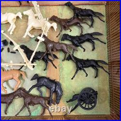 Marx Fort Apache Playset Vintage Plastic Soldiers Indians Horses 1967-68 4685