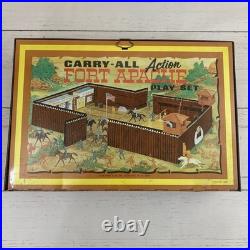 Marx Fort Apache Playset Vintage Plastic Soldiers Indians Horses 1967-68 4685