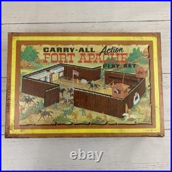 Marx Fort Apache Playset Vintage Plastic Soldiers Indians Horses 1967-68 4685
