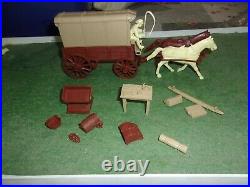 Marx Fort Apache Playset Wagon With Top And Driver