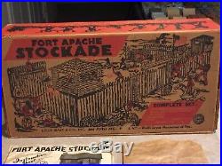Marx Fort Apache Stockade & Box With Wagon