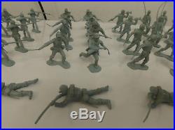 Marx Giant Blue Gray 48 Complete Set Union Soldiers Minus 1 Marching Extra Bugle