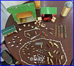 Marx Happi Time Farm Playset Litho Barn, Hen House, Shed 160+ pieces VINTAGE