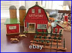 Marx Happi Time Farm Playset Litho Barn, Hen House, Shed 160+ pieces VINTAGE