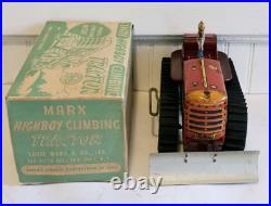 Marx High Boy Climbing Trackor Works In Original Box With Plow