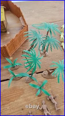 Marx Jungle Jim Play Set 1950's Original Tin Trading Post Animals Flag Rare